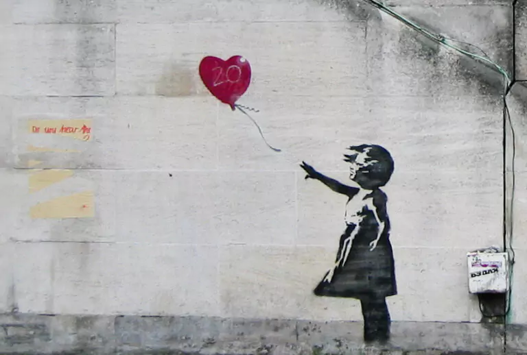 Banky Explained, Girl With Balloon, mural-2
